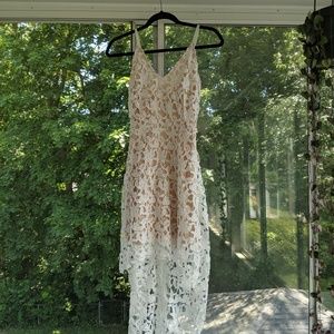 White Lace High Low Dress